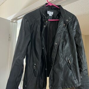 Celebrity Pink Black Leather Jacket